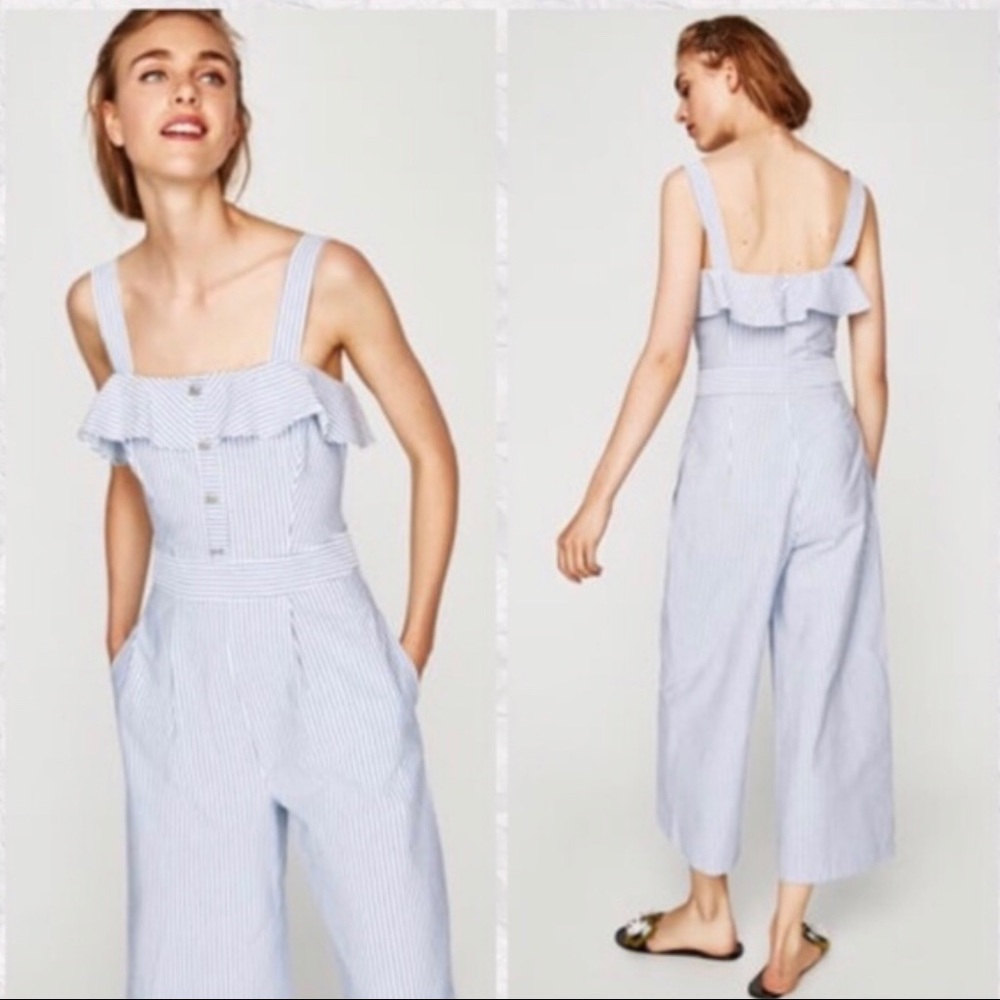 ZARA Striped Spring Jumpsuit